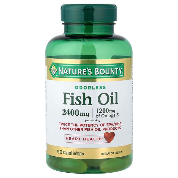 Nature's Bounty, Fish Oil, Odorless , 90 Coated Softgels (1,200 mg per Softgel) photo