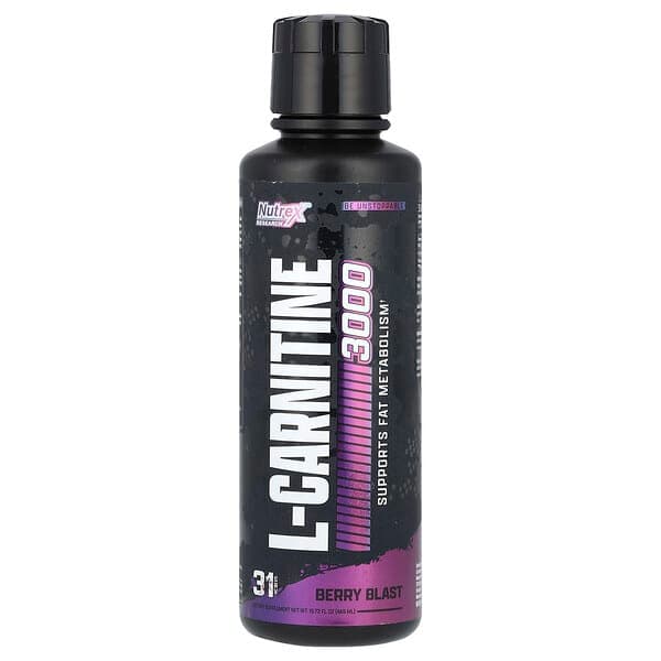 Nutrex Research, L-Carnitine 3000, Berry Blast, 15.72 fl oz (465 ml) photo