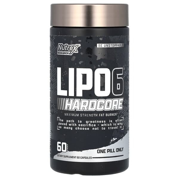 Nutrex Research, LIPO-6, Hardcore, Maximum Strength, 60 Capsules photo