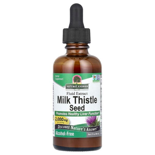 Nature's Answer, Milk Thistle Seed, Fluid Extract, 2,000 mg, 2 fl oz (60 ml) photo