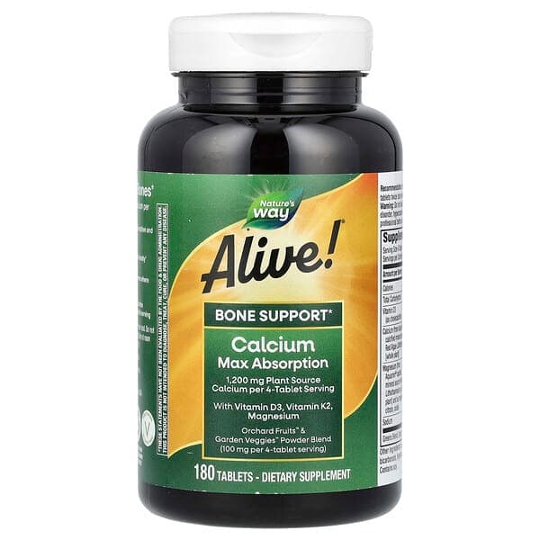 Nature's Way, Alive! Calcium Max Absorption, 180 Tablets photo