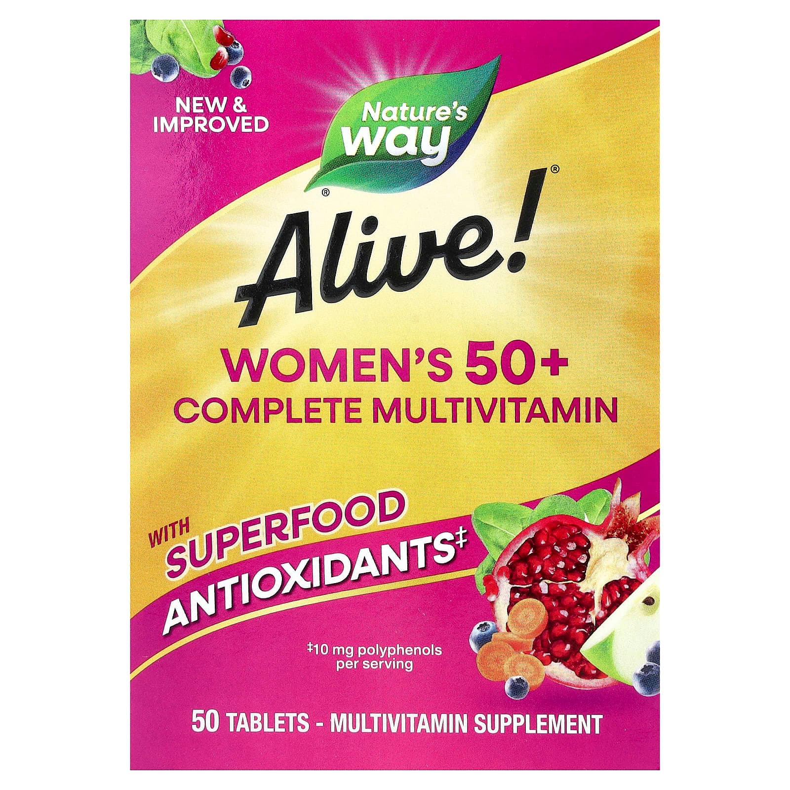 Nature's Way, Alive!® Women's 50+ Complete Multivitamin, 50 Tablets