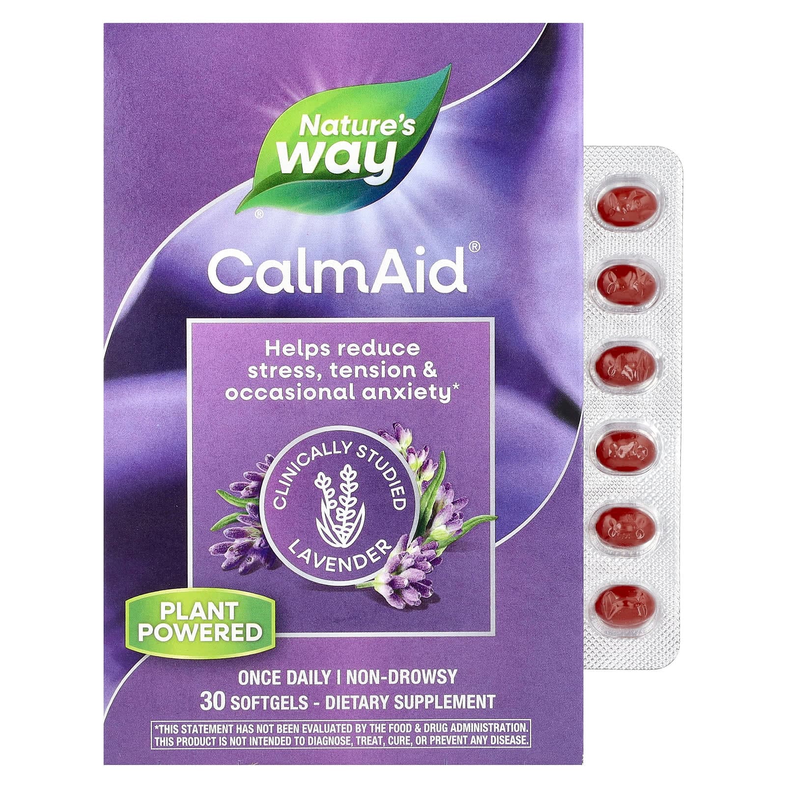 Nature's Way, CalmAid, Clinically Studied Lavender, 80 mg, 30 Softgels