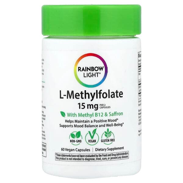 Rainbow Light, L-Methylfolate, 60 Vegan Capsules photo