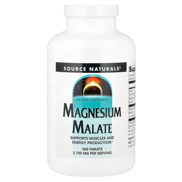 Source Naturals, Magnesium Malate, 360 Tablets (1,250 mg per Tablet) photo