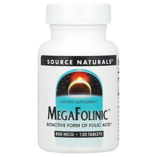 Source Naturals, MegaFolinic™, 800 mcg, 120 Tablets photo