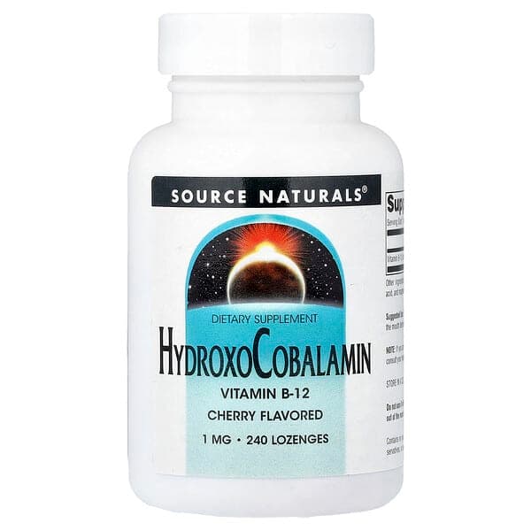 Source Naturals, HydroxoCobalamin, Cherry, 1 mg, 240 Lozenge photo