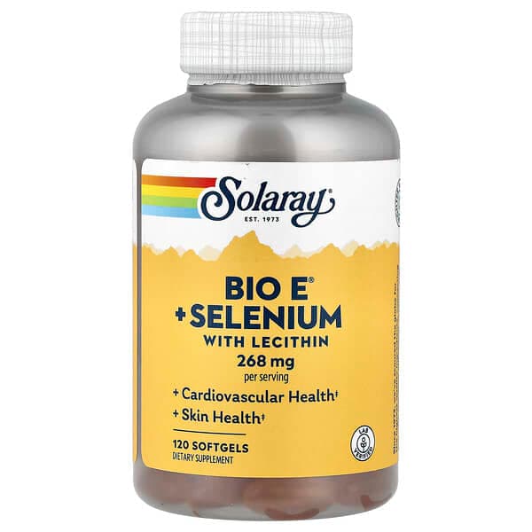 Solaray, Bio E® + Selenium with Lecithin, 120 Softgels photo