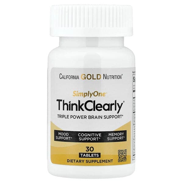 California Gold Nutrition, SimplyOne®, Think Clearly with L-Theanine, L-Phenylalanine, and L-Glutamine, 30 Tablets photo