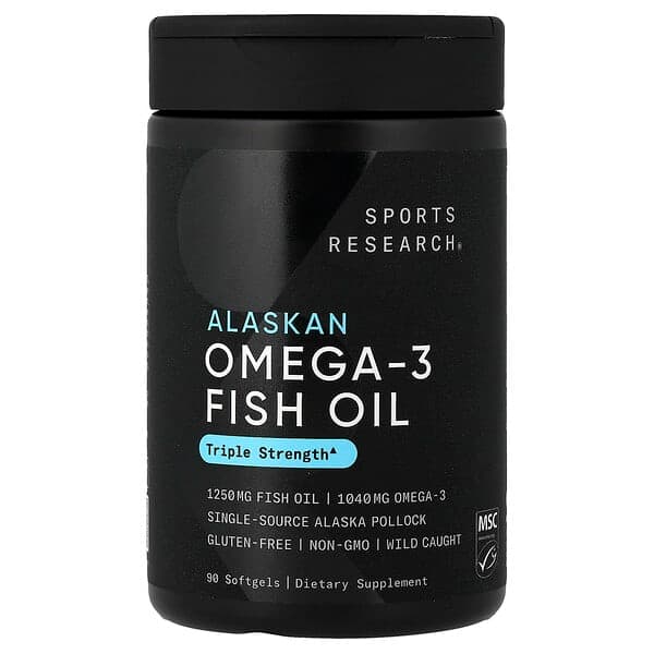 Sports Research, Alaskan Omega-3 Fish Oil, 90 Softgels photo