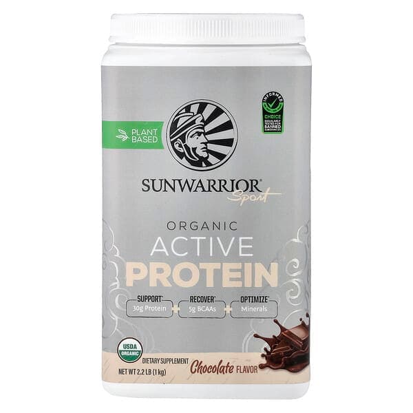 Sunwarrior, Sport, Organic Active Protein, Chocolate, 2.2 lb (1 kg) photo