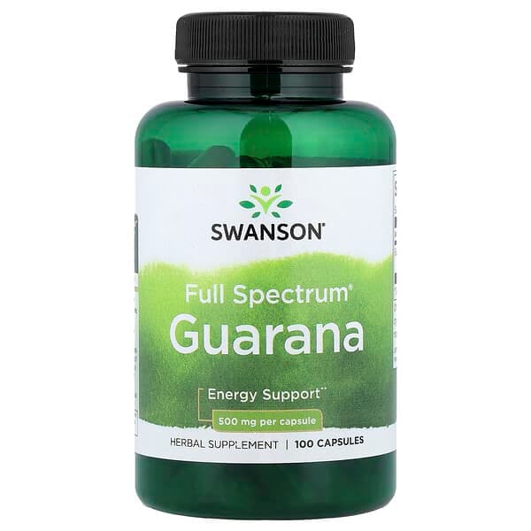 Swanson Vitamins, Full Spectrum® Guarana, 500 mg, 100 Capsules photo
