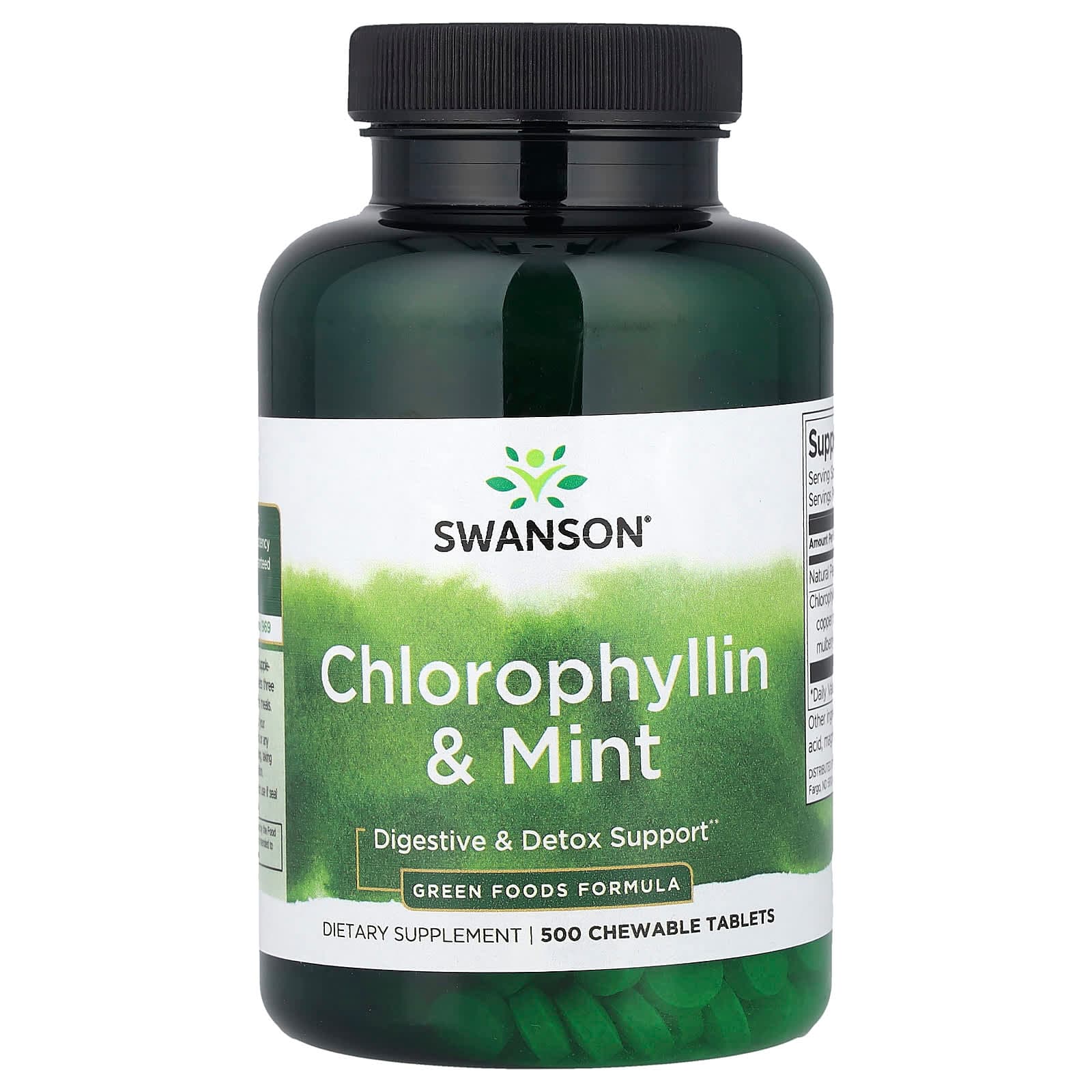 Swanson Vitamins, Chlorophyllin & Mint, 500 Chewable Tablets