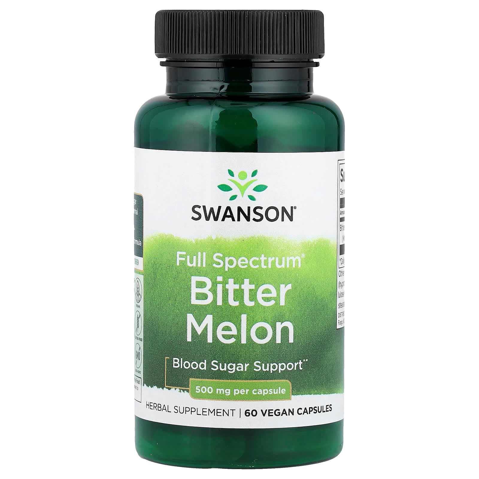 Swanson Vitamins, Full Spectrum® Bitter Melon, 500 mg, 60 Vegan Capsules