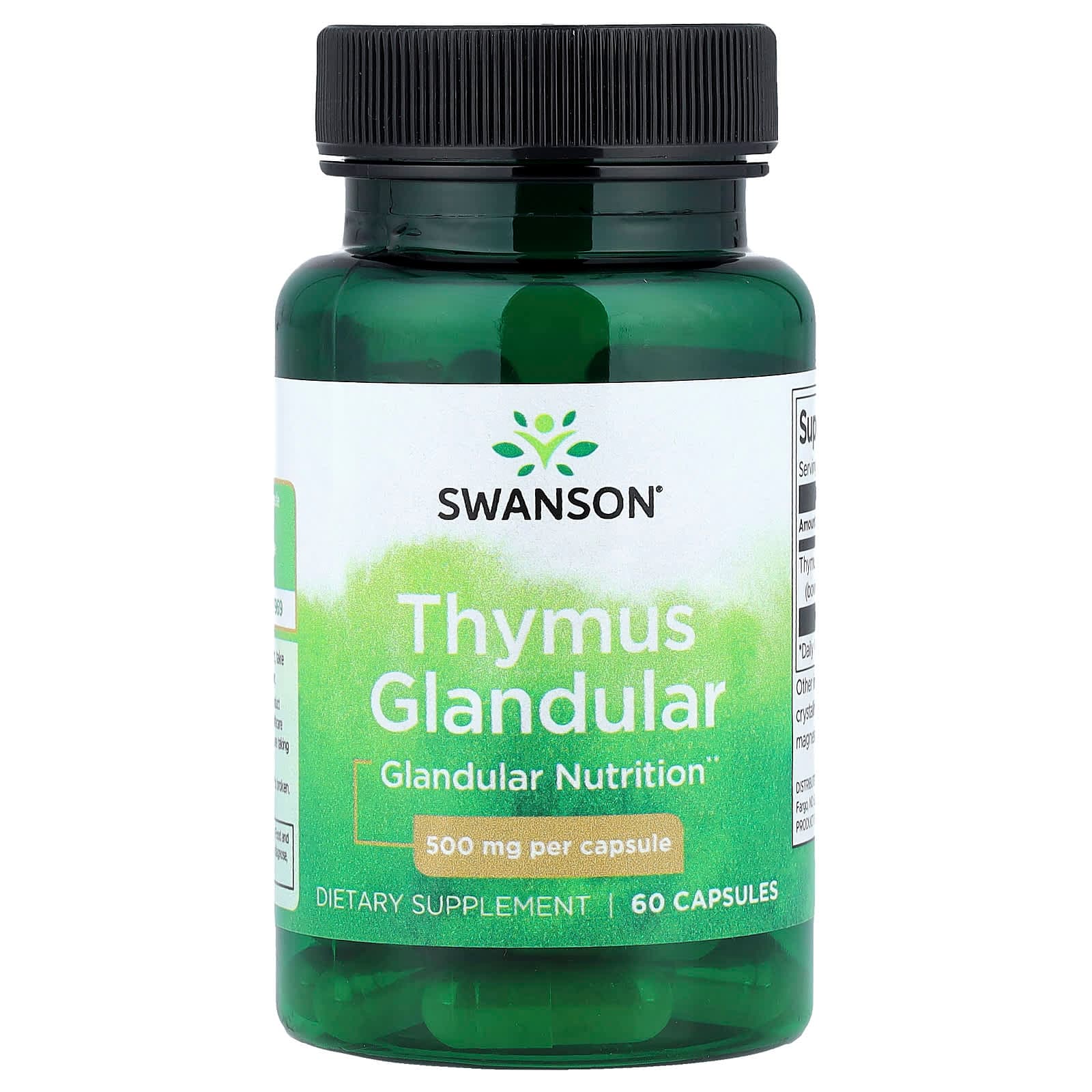 Swanson Vitamins, Thymus Glandular, 500 mg, 60 Capsules