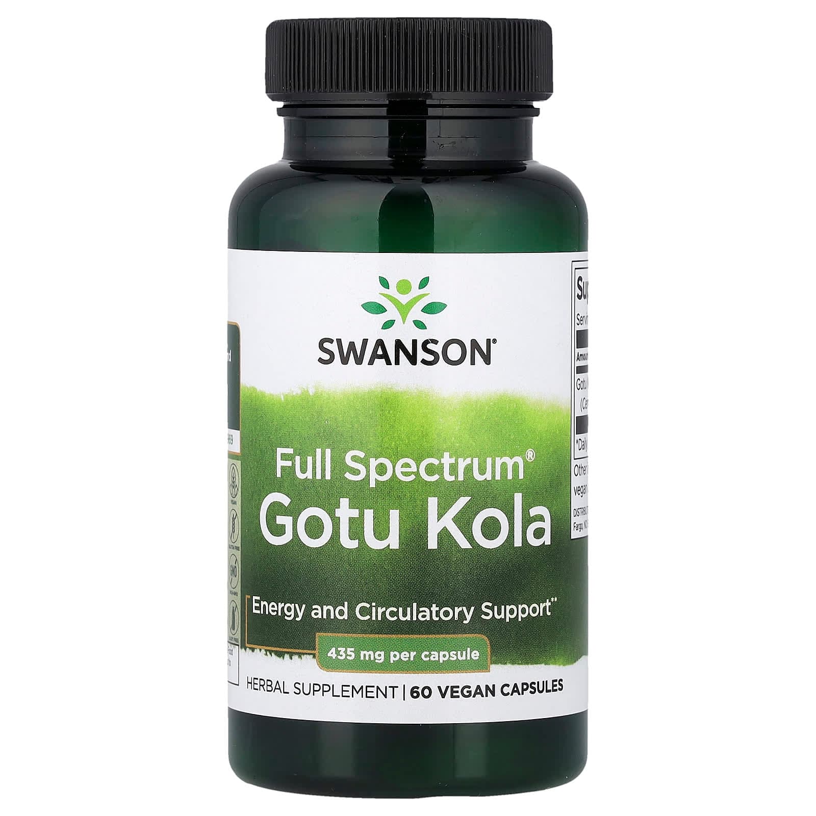 Swanson Vitamins, Full Spectrum® Gotu Kola, 435 mg, 60 Capsules