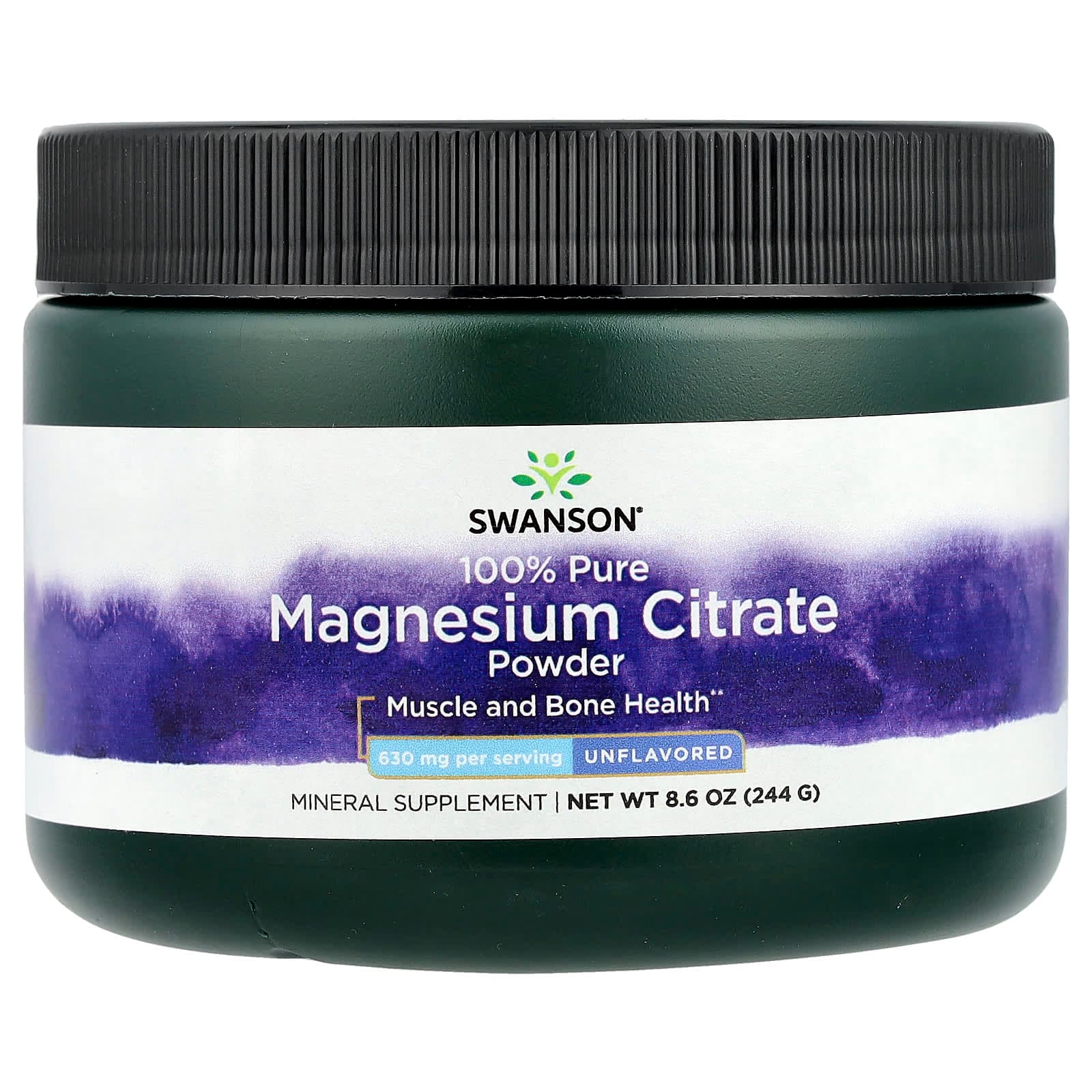 Swanson Vitamins, 100% Pure Magnesium Citrate Powder, Unflavored, 8.6 oz (244 g)