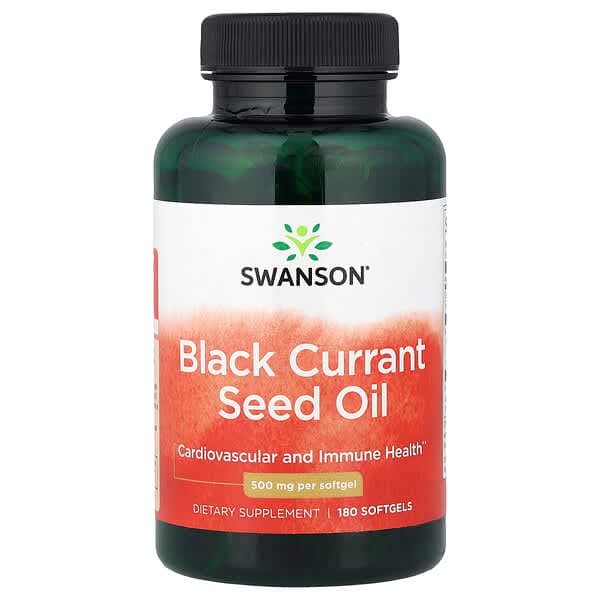 Swanson Vitamins, Black Currant Seed Oil, 500 mg, 180 Softgels photo
