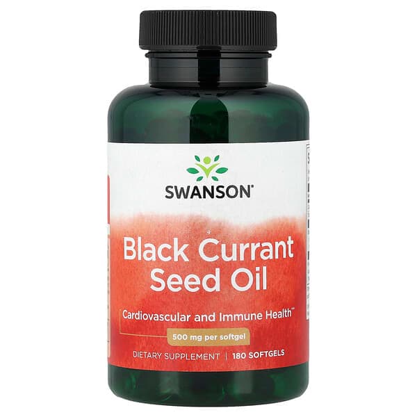 Swanson Vitamins, Black Currant Seed Oil, 500 mg, 180 Softgels photo
