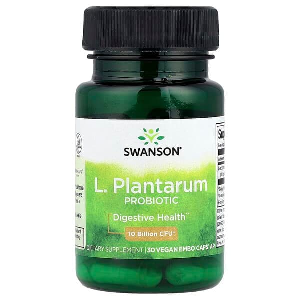 Swanson Vitamins, L. Plantarum Probiotic, 10 Billion CFU, 30 Vegan EMBO Caps AP photo