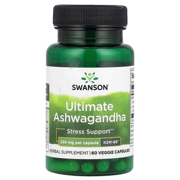 Swanson Vitamins, Ultimate Ashwagandha, 250 mg , 60 Veggie Capsules photo