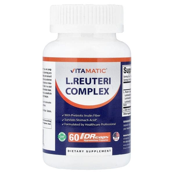 Vitamatic, L.Reuteri Complex, 60 DRcaps® Hypromellose Capsules photo