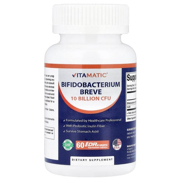 Vitamatic, Bifidobacterium Breve , 60 DrCaps® Hypromellose Capsules photo