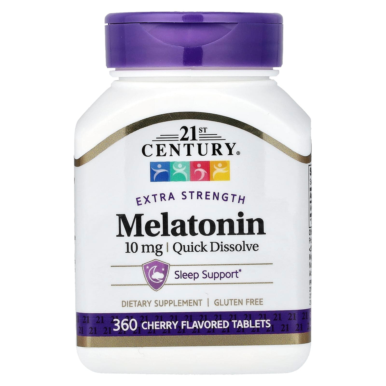 21st Century, Melatonin, Quick Dissolve, Cherry, 10 mg, 360 Tablets