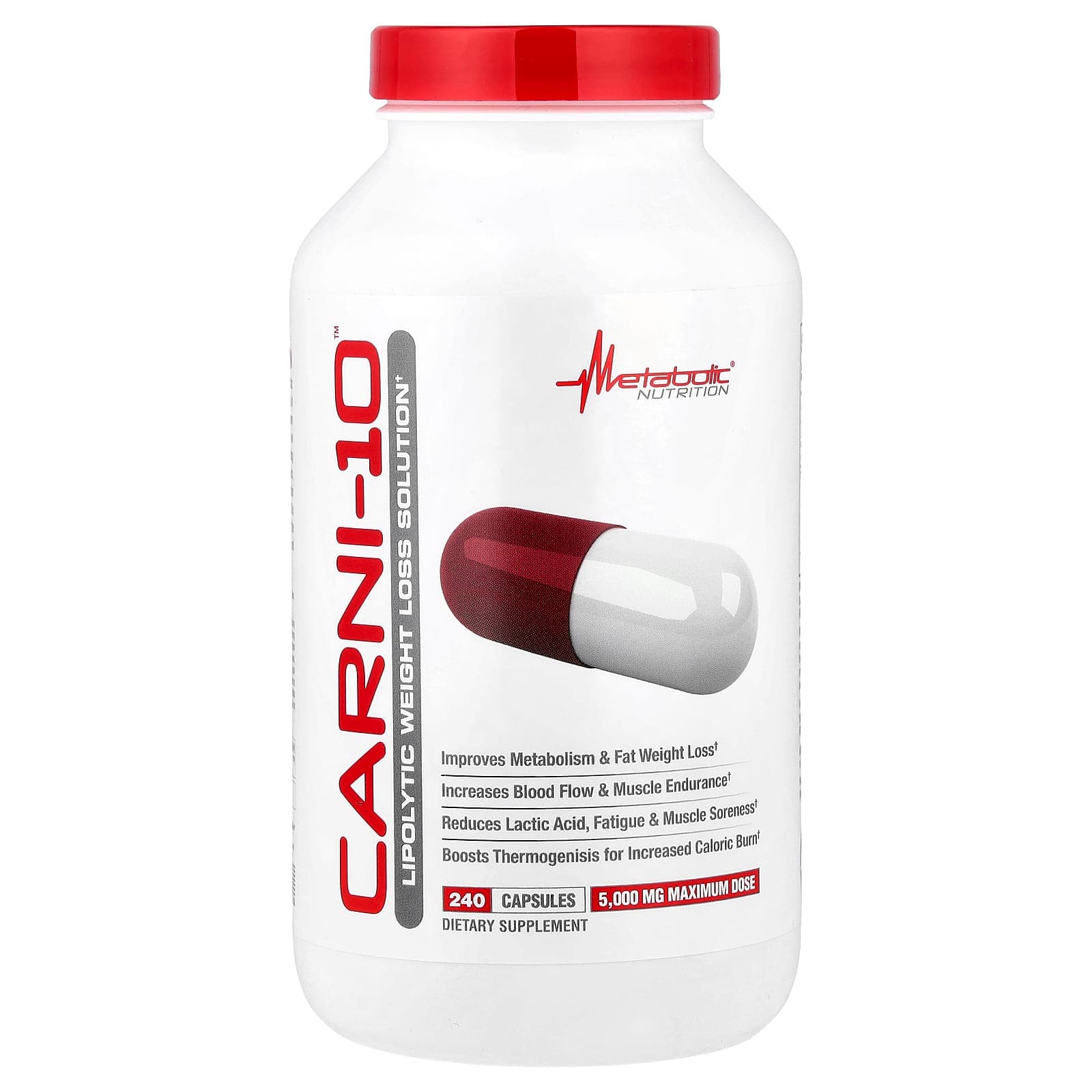 Metabolic Nutrition, Carni-10™, 240 Capsules