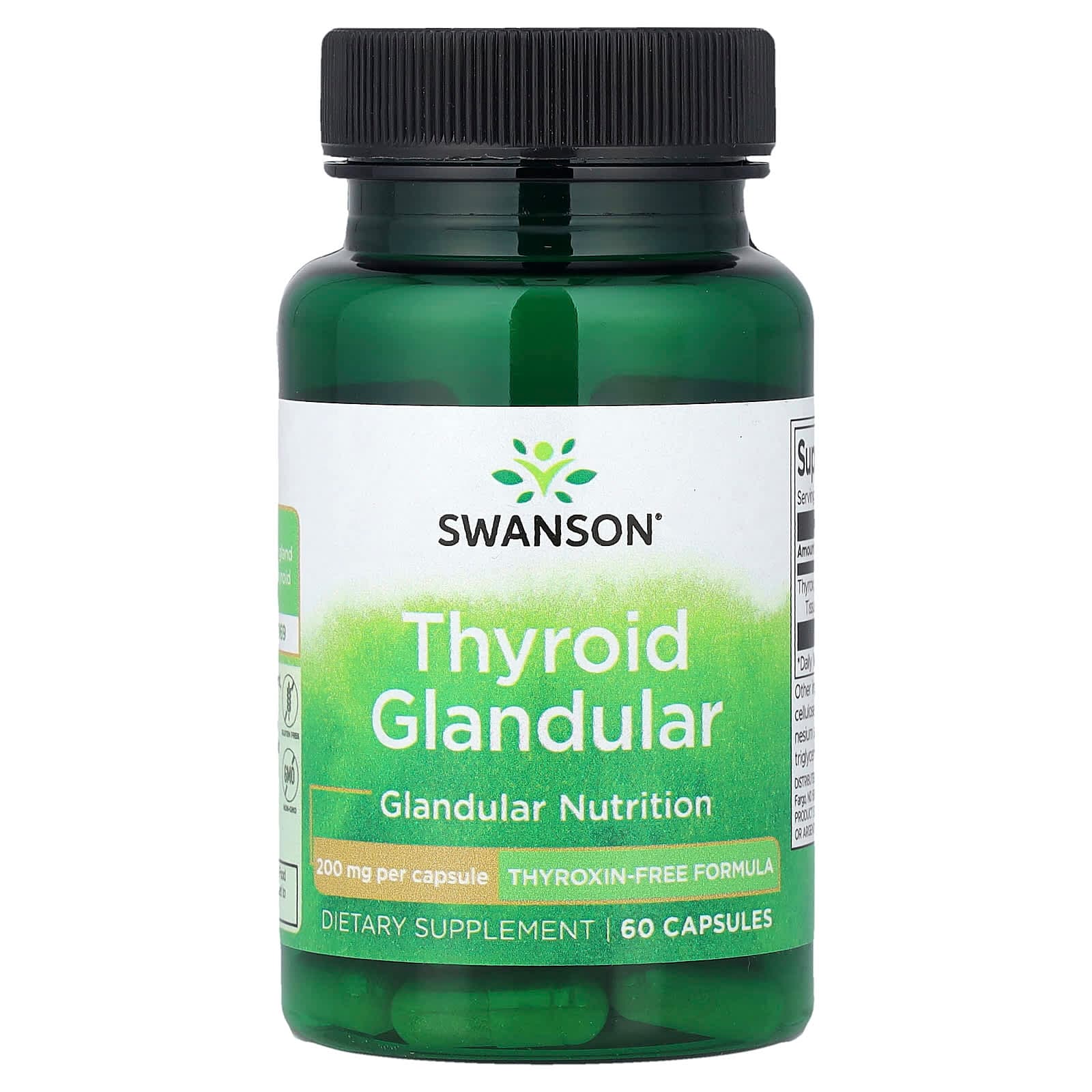 Swanson Vitamins, Thyroid Glandular, 200 mg, 60 Capsules